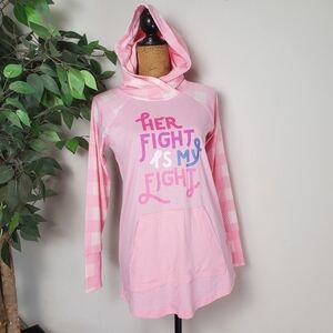 NEW Lularoe Cancer Awareness Pastel Pink Hooded Sweater Womens Size Small *